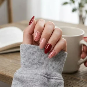 Red Pink Polka Dot Press-On Nails photo 1